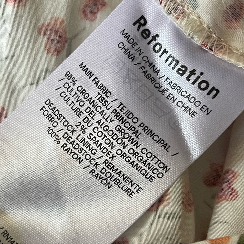 NWT Reformation Cottagecore Marielle Puff Sleeve Mini Dress In Fresa Sz 4 - Picture 14 of 15